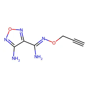 4-amino-N'-prop-2-ynoxy-1,2,5-oxadiazole-3-carboximidamide structure