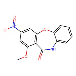 7-methoxy-9-nitro-5H-benzo[b][1,4]benzoxazepin-6-one structure