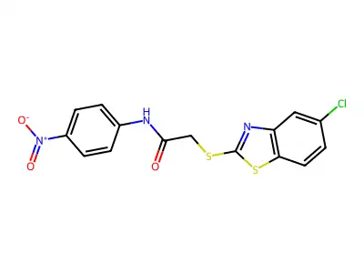 2-[(5-chloro-1,3-benzothiazol-2-yl)sulfanyl]-N-(4-nitrophenyl)acetamide structure