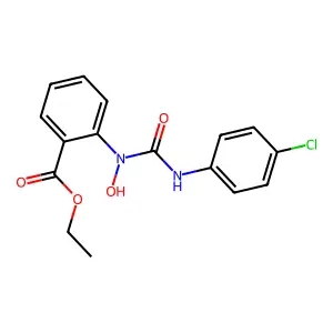 Ethyl 2-{[(4-chlorophenyl)carbamoyl](hydroxy)amino}benzoate structure