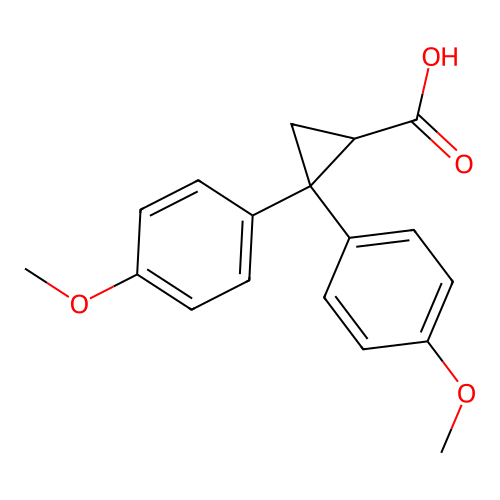 2,2-Bis(4-methoxyphenyl)cyclopropane-1-carboxylic acid structure