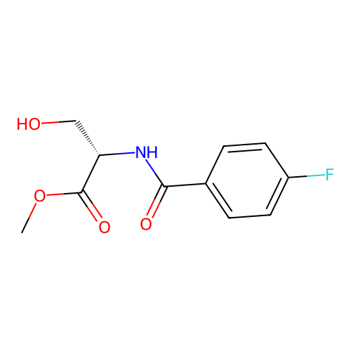 methyl (2S)-2-[(4-fluorobenzoyl)amino]-3-hydroxypropanoate structure
