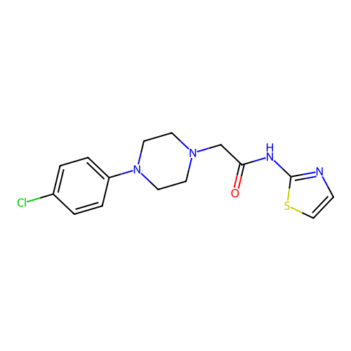 2-[4-(4-chlorophenyl)piperazin-1-yl]-N-(1,3-thiazol-2-yl)acetamide structure