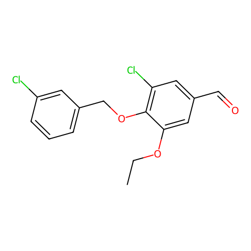 3-Chloro-4-[(3-chlorophenyl)methoxy]-5-ethoxybenzaldehyde structure
