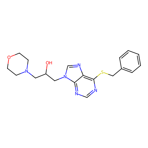 1-(6-Benzylsulfanyl-purin-9-yl)-3-morpholin-4-yl-propan-2-ol structure