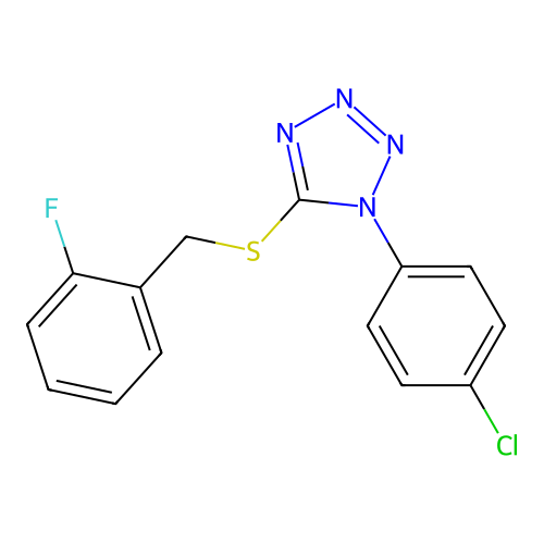 1-(4-Chlorophenyl)-5-[(2-fluorophenyl)methylsulfanyl]tetrazole structure