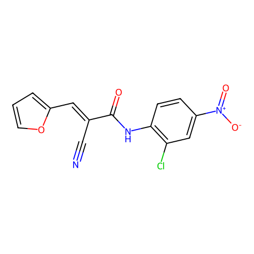 (E)-N-(2-chloro-4-nitrophenyl)-2-cyano-3-(furan-2-yl)acrylamide structure