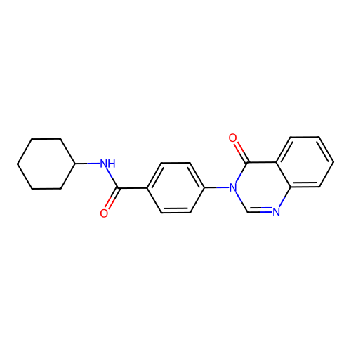 N-cyclohexyl-4-(4-oxoquinazolin-3(4H)-yl)benzamide structure