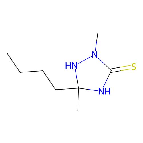 5-Butyl-2,5-dimethyl-1,2,4-triazolidine-3-thione structure