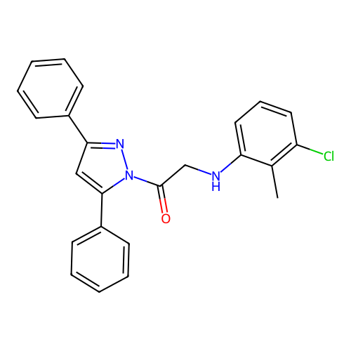 1-(3,5-Diphenylpyrazolyl)-2-[(3-chloro-2-methylphenyl)amino]ethan-1-one structure
