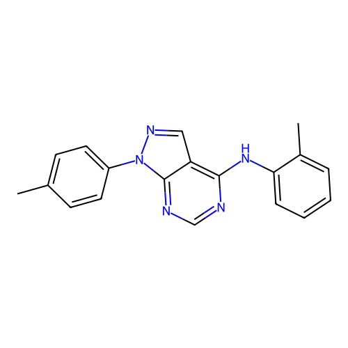 N-(2-methylphenyl)-N-[1-(4-methylphenyl)-1H-pyrazolo[3,4-d]pyrimidin-4-yl]amine structure