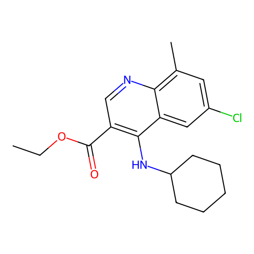 Ethyl 6-chloro-4-(cyclohexylamino)-8-methylquinoline-3-carboxylate structure