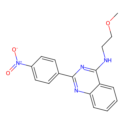 N-(2-methoxyethyl)-2-(4-nitrophenyl)quinazolin-4-amine structure