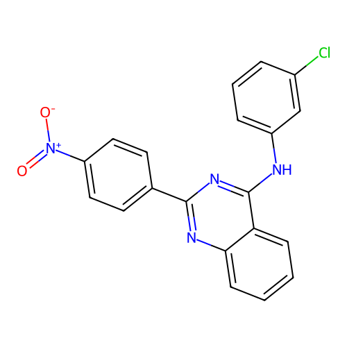 N-(3-chlorophenyl)-2-(4-nitrophenyl)quinazolin-4-amine structure