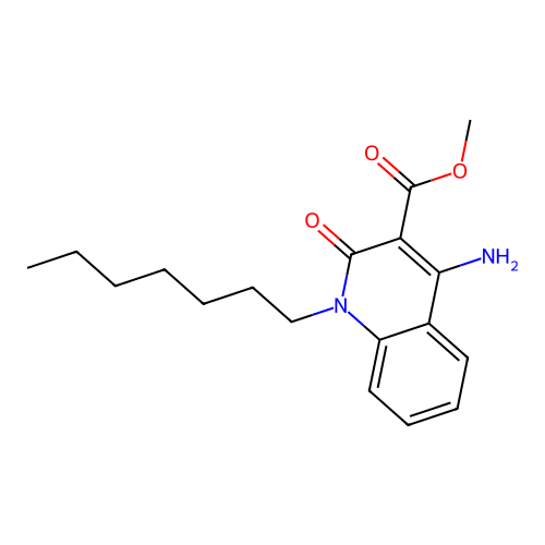 Methyl 4-amino-1-heptyl-2-oxo-1,2-dihydroquinoline-3-carboxylate structure