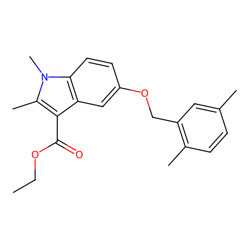 Ethyl 5-[(2,5-dimethylphenyl)methoxy]-1,2-dimethylindole-3-carboxylate structure