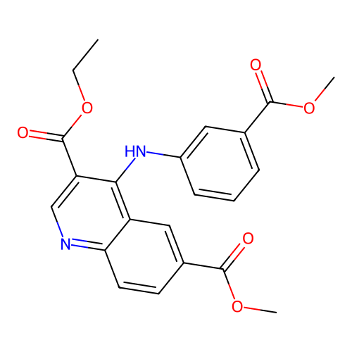 3-Ethyl 6-methyl 4-{[3-(methoxycarbonyl)phenyl]amino}quinoline-3,6-dicarboxylate structure