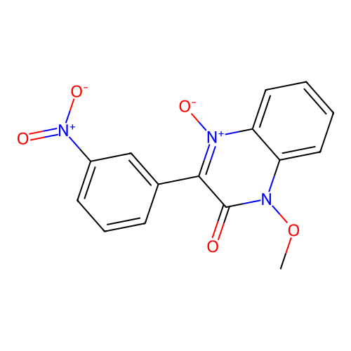 1-methoxy-3-(3-nitrophenyl)quinoxalin-2(1H)-one 4-oxide structure