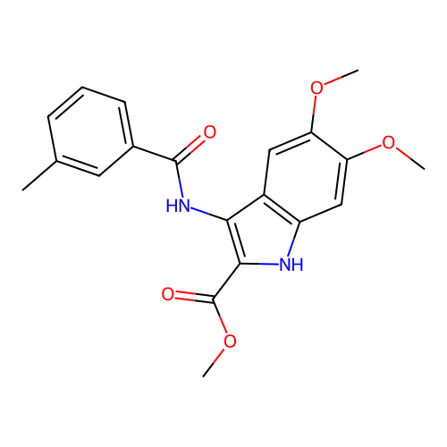 methyl 5,6-dimethoxy-3-{[(3-methylphenyl)carbonyl]amino}-1H-indole-2-carboxylate structure