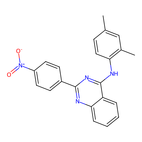N-(2,4-dimethylphenyl)-2-(4-nitrophenyl)quinazolin-4-amine structure