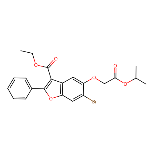 Ethyl 6-bromo-2-phenyl-5-(propan-2-yloxycarbonylmethoxy)benzofuran-3-carboxylate structure