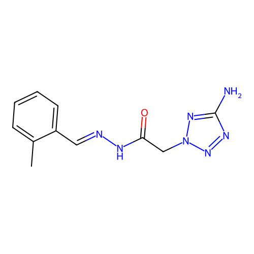 2-(5-amino-2H-tetrazol-2-yl)-N'-[(E)-(2-methylphenyl)methylidene]acetohydrazide structure