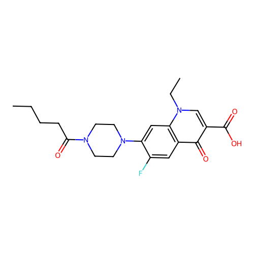 1-ethyl-6-fluoro-4-oxo-7-(4-pentanoylpiperazin-1-yl)quinoline-3-carboxylic Acid structure
