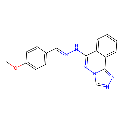 (E)-6-(2-(4-methoxybenzylidene)hydrazinyl)-[1,2,4]triazolo[3,4-a]phthalazine structure