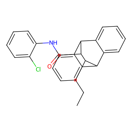 N-(2-chlorophenyl)-12-propyl-9,10-dihydro-9,10-ethanoanthracene-11-carboxamide structure