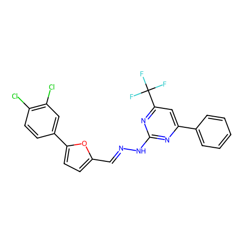 C22H13Cl2F3N4O structure
