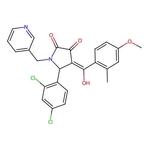 5-(2,4-dichlorophenyl)-3-hydroxy-4-[(4-methoxy-2-methylphenyl)carbonyl]-1-(pyridin-3-ylmethyl)-1,5-dihydro-2H-pyrrol-2-one structure