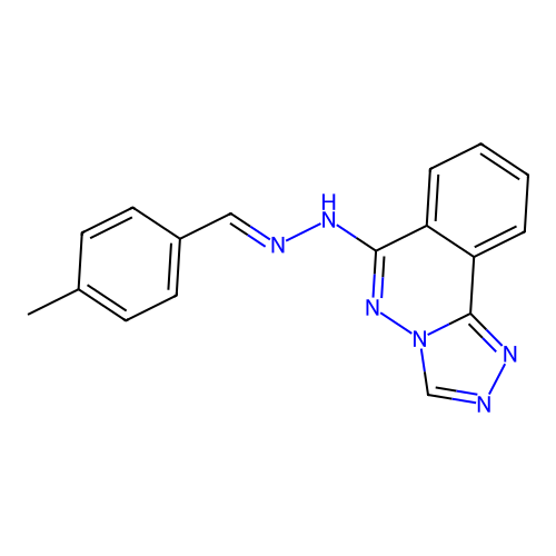 (E)-6-(2-(4-methylbenzylidene)hydrazinyl)-[1,2,4]triazolo[3,4-a]phthalazine structure