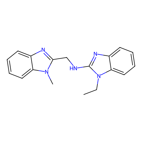 1-ethyl-N-[(1-methyl-1H-benzimidazol-2-yl)methyl]-1H-benzimidazol-2-amine structure