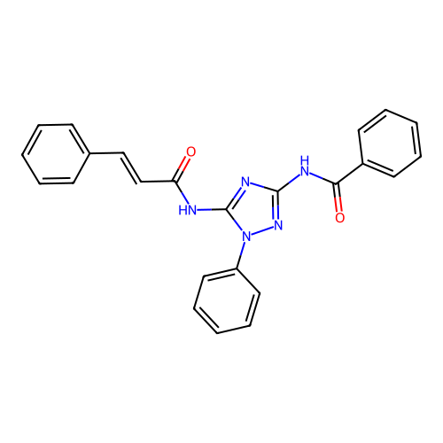 N-(5-cinnamamido-1-phenyl-1H-1,2,4-triazol-3-yl)benzamide structure