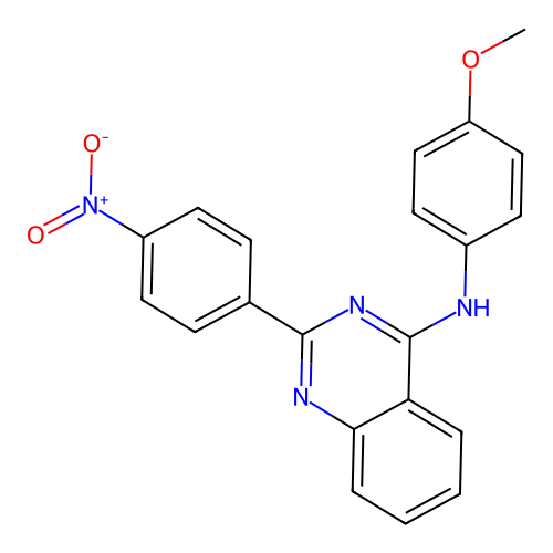 N-(4-methoxyphenyl)-2-(4-nitrophenyl)quinazolin-4-amine structure
