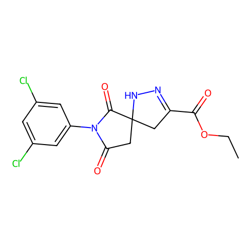 ethyl 7-(3,5-dichlorophenyl)-6,8-dioxo-1,2,7-triazaspiro[4.4]non-2-ene-3-carboxylate structure