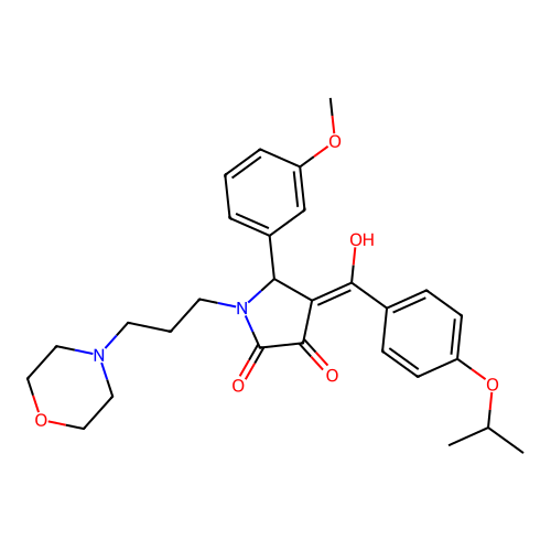 3-hydroxy-4-(4-isopropoxybenzoyl)-5-(3-methoxyphenyl)-1-(3-morpholinopropyl)-1H-pyrrol-2(5H)-one structure