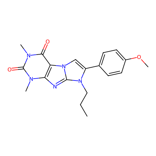 7-(4-methoxyphenyl)-1,3-dimethyl-8-propyl-1H-imidazo[2,1-f]purine-2,4(3H,8H)-dione structure