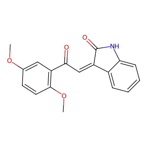 (3Z)-3-[2-(2,5-dimethoxyphenyl)-2-oxoethylidene]-1,3-dihydro-2H-indol-2-one structure