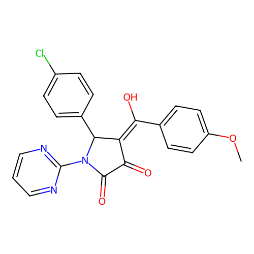 5-(4-chlorophenyl)-3-hydroxy-4-(4-methoxybenzoyl)-1-(pyrimidin-2-yl)-1H-pyrrol-2(5H)-one structure