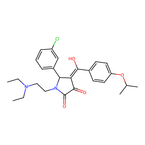 (4E)-5-(3-chlorophenyl)-1-(2-diethylaminoethyl)-4-[hydroxy-(4-propan-2-yloxyphenyl)methylidene]pyrrolidine-2,3-dione structure