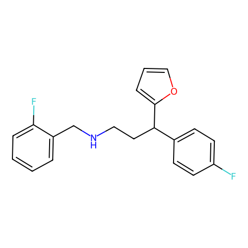 N-(2-fluorobenzyl)-3-(4-fluorophenyl)-3-(furan-2-yl)propan-1-amine structure