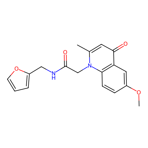 N-(furan-2-ylmethyl)-2-(6-methoxy-2-methyl-4-oxoquinolin-1(4H)-yl)acetamide structure