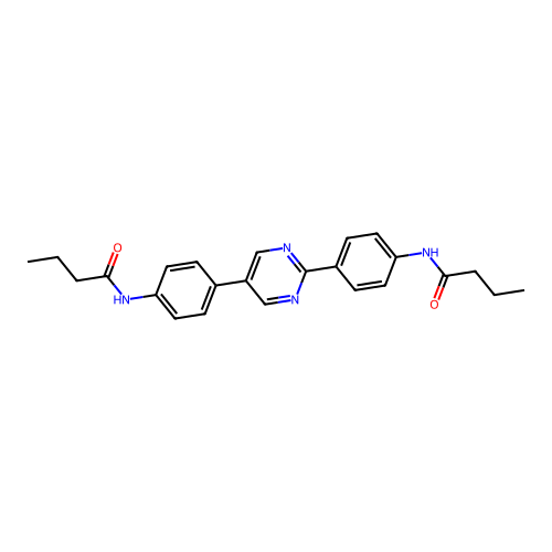 N-(4-{5-[4-(butanoylamino)phenyl]pyrimidin-2-yl}phenyl)butanamide structure