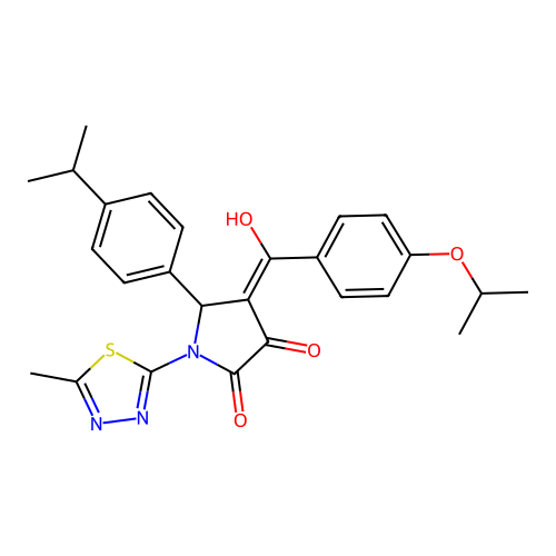3-hydroxy-4-(4-isopropoxybenzoyl)-5-(4-isopropylphenyl)-1-(5-methyl-1,3,4-thiadiazol-2-yl)-1H-pyrrol-2(5H)-one structure