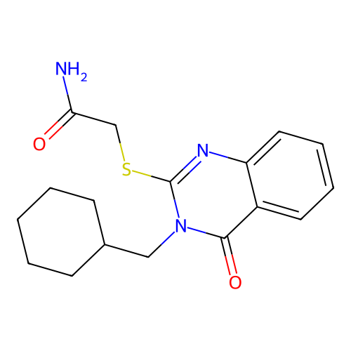 2-{[3-(Cyclohexylmethyl)-4-oxo-3,4-dihydroquinazolin-2-yl]sulfanyl}acetamide structure