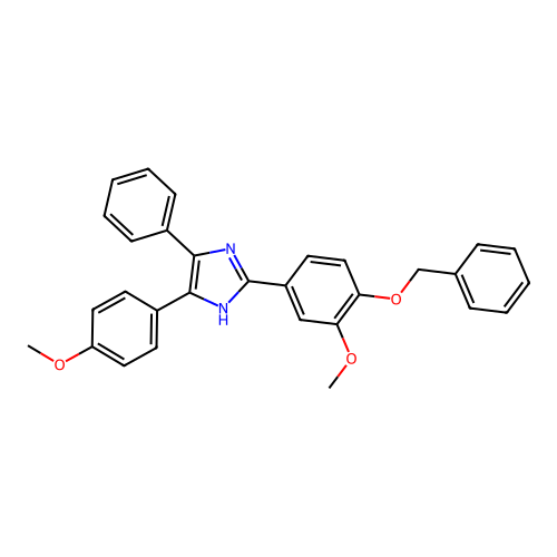 2-[4-(benzyloxy)-3-methoxyphenyl]-4-(4-methoxyphenyl)-5-phenyl-1H-imidazole structure