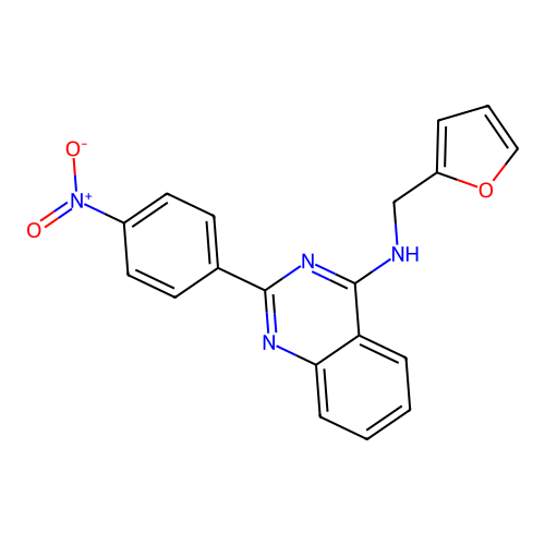 N-(furan-2-ylmethyl)-2-(4-nitrophenyl)quinazolin-4-amine structure
