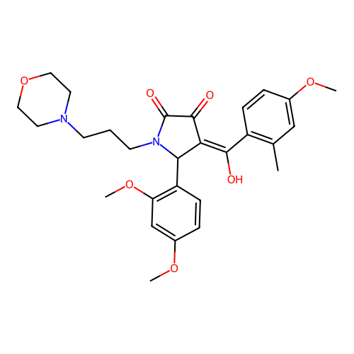 (4E)-5-(2,4-dimethoxyphenyl)-4-[hydroxy-(4-methoxy-2-methylphenyl)methylidene]-1-(3-morpholin-4-ylpropyl)pyrrolidine-2,3-dione structure