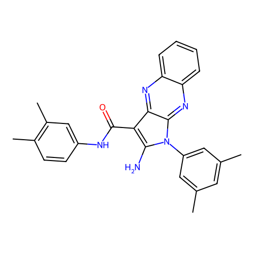 2-amino-N-(3,4-dimethylphenyl)-1-(3,5-dimethylphenyl)-1H-pyrrolo[2,3-b]quinoxaline-3-carboxamide structure